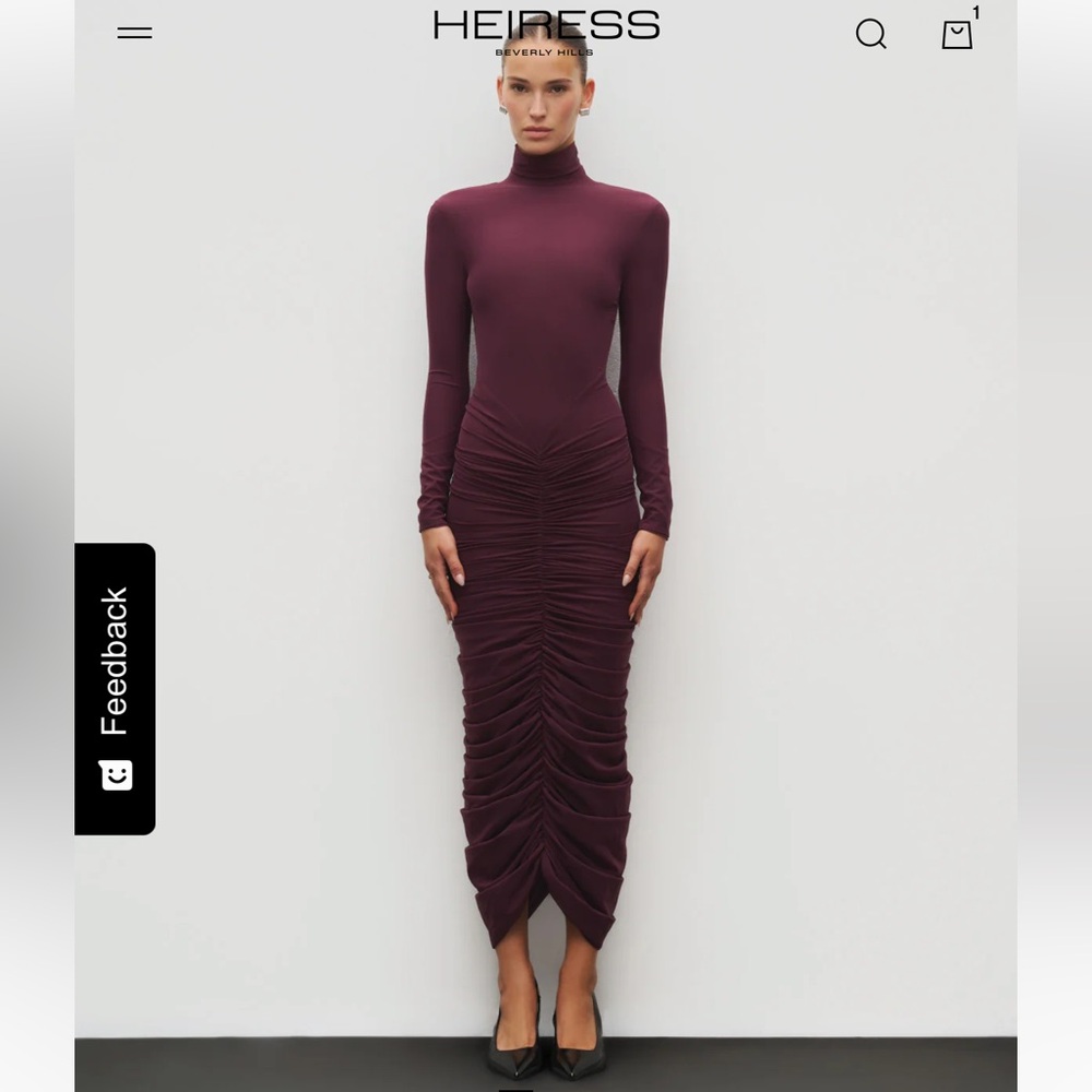 Heiress THE RUCHED MAXI DRESS Mauve Wine
